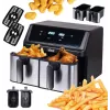 Freidora sin aceite IDEAL, doble horizontal 9L, 8 funciones - incluida deshidratación de alimentos