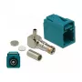 Delock 89723 FAKRA Z hembra 90° para crimpar, Water Blue
