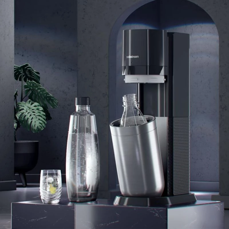 Máquina de soda SodaStream DUO negro acero inoxidable