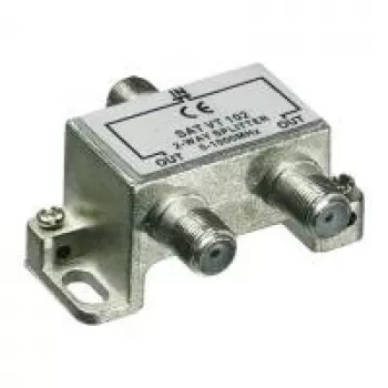 Wentronic Goobay distribuidor coaxial, 2 vías - distribuidor para sistemas de TV coaxiales 5-1000 MHz (67019)
