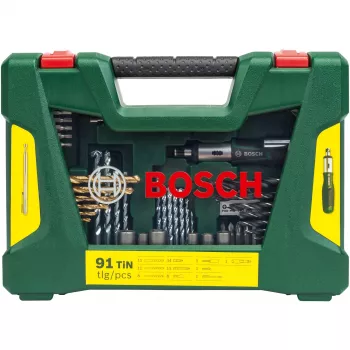 Juego de brocas / puntas V-Line TIN, 91 piezas, juego de brocas y puntas (Verde)