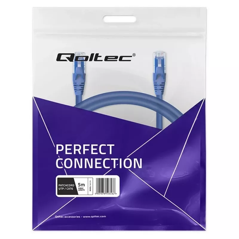 Latiguillo QOLTEC 54534 2xRJ45 UTP CAT6 5m negro