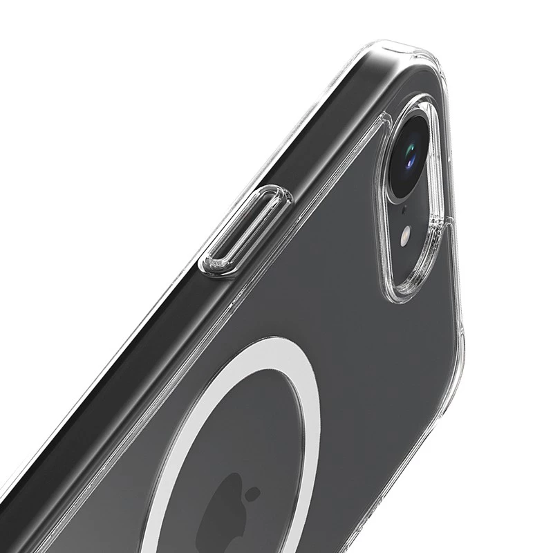 Funda MagSafe transparente Crong para iPhone 16e – funda protectora transparente, compatible con MagSafe