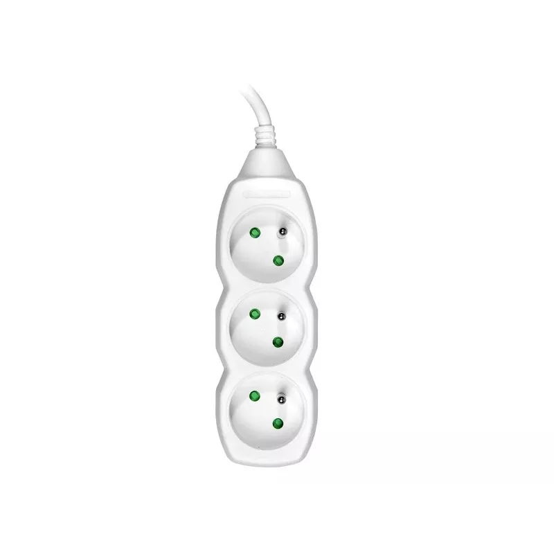 Tracer PowerCord alargador, 3 tomas, 3 m, blanco