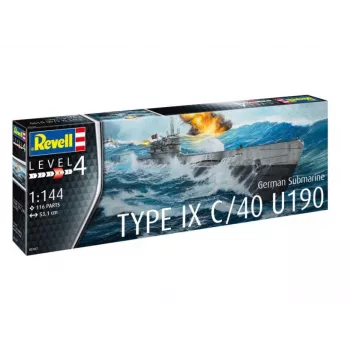 Maqueta de plástico German Submarine T.IX C/40 1/144