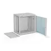 Armario de pared de 19 pulgadas Alantec 12U 600x450 mm, puerta única de cristal, paredes trasera y laterales completas desmontables, con cerradura, 4 guías de montaje, gris, embalaje plano