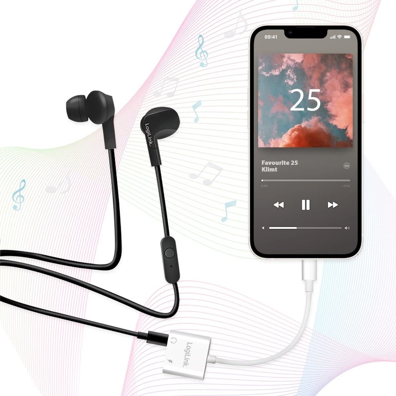 Adaptador de audio USB-C LogiLink USB-C/M a 2x USB-C/H 60W PD blanco