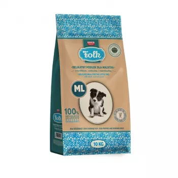 FOLK Junior Razas medianas y grandes Comida suave para cachorros con conejo, ternera y zanahoria - Comida seca para perros - 10kg