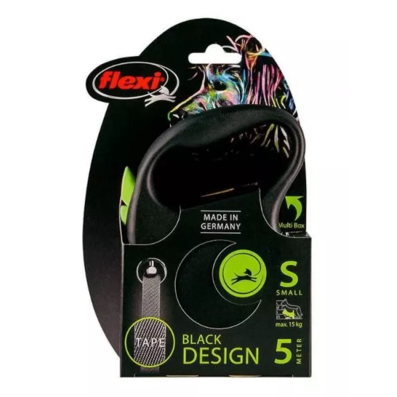 FLEXI Black Design S - correa retráctil - 5 m