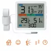 Manta MTO002W estación meteorológica con sensor externo, termómetro/higrómetro, reloj, blanca