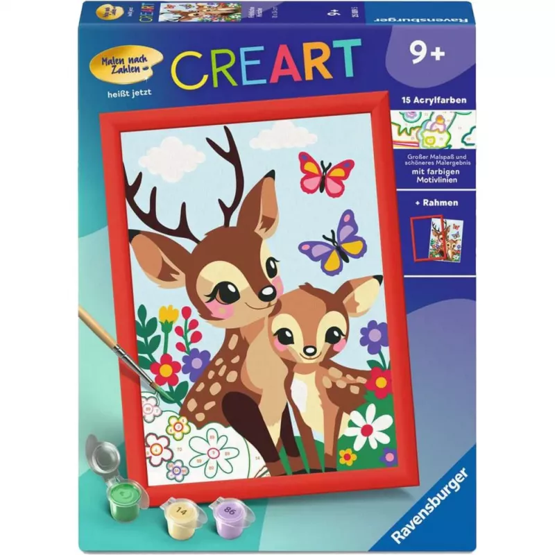 Set de pintar por números Ravensburger CreArt Ciervo feliz — set de pintura sobre lienzo numerado