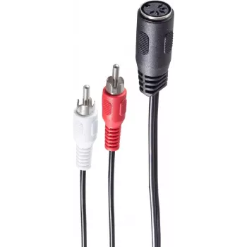 Cable de audio ShiverPeaks BS10501 0,2 m DIN (5 pines) 2 x RCA negro