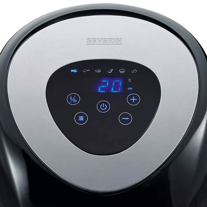 Severin 2430 Single 3,2 L Independiente 1500 W Freidora de aire Negro, Acero inoxidable