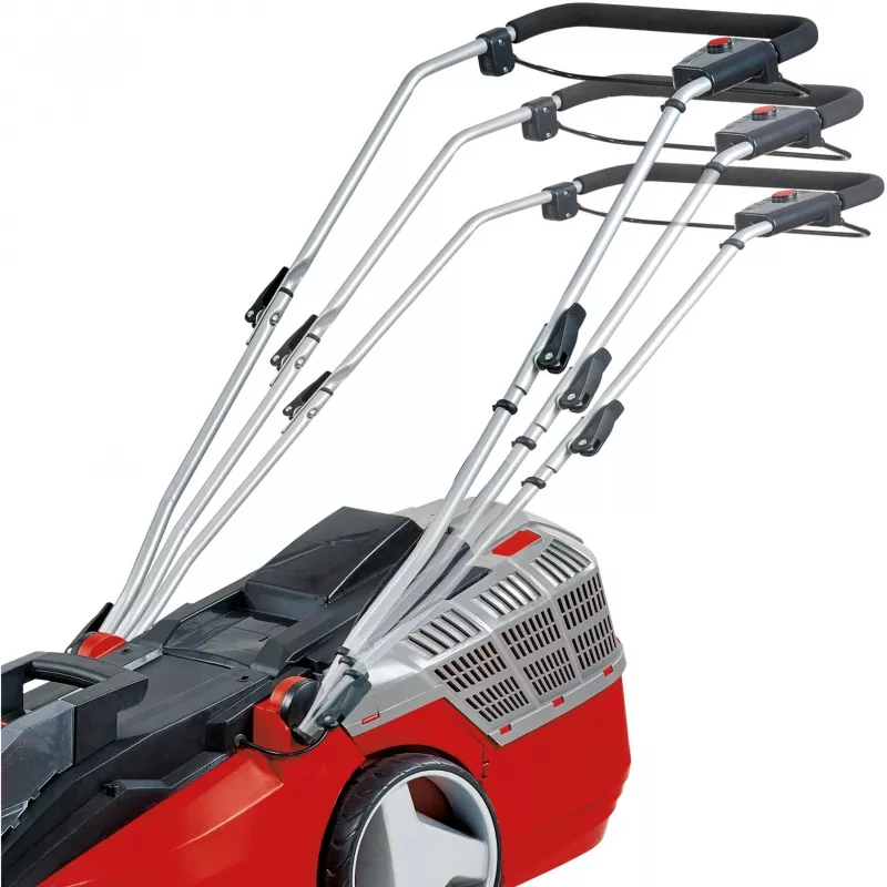 Cortacésped de batería GE-CM 43 Li M Kit, 36 voltios (2x18V) (Rojo/Negro, 2 baterías de litio-ion 4,0 Ah)
