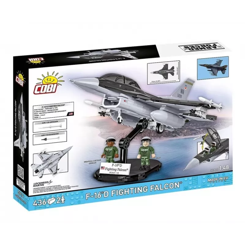 Set de construcción Cobi F-16D Fighting Falcon, 436 piezas, escala no especificada