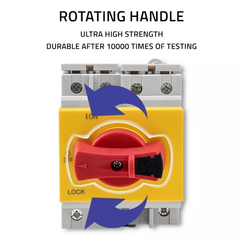 Qoltec 52611 Seccionador DC con función de bloqueo | interruptor principal | 1200 V | 32 A | 8 kV | 4P