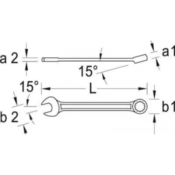 Llave combinada Gedore 6101510 profundidad 75 mm altura 35 mm peso 1,25 kg