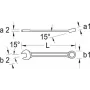 Gedore 6101510 llave combinada extra larga con perfil UD, 36 mm