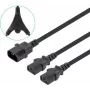 Manhattan 157469 cable divisor de alimentación, C14 macho a 2x C13 hembra, negro