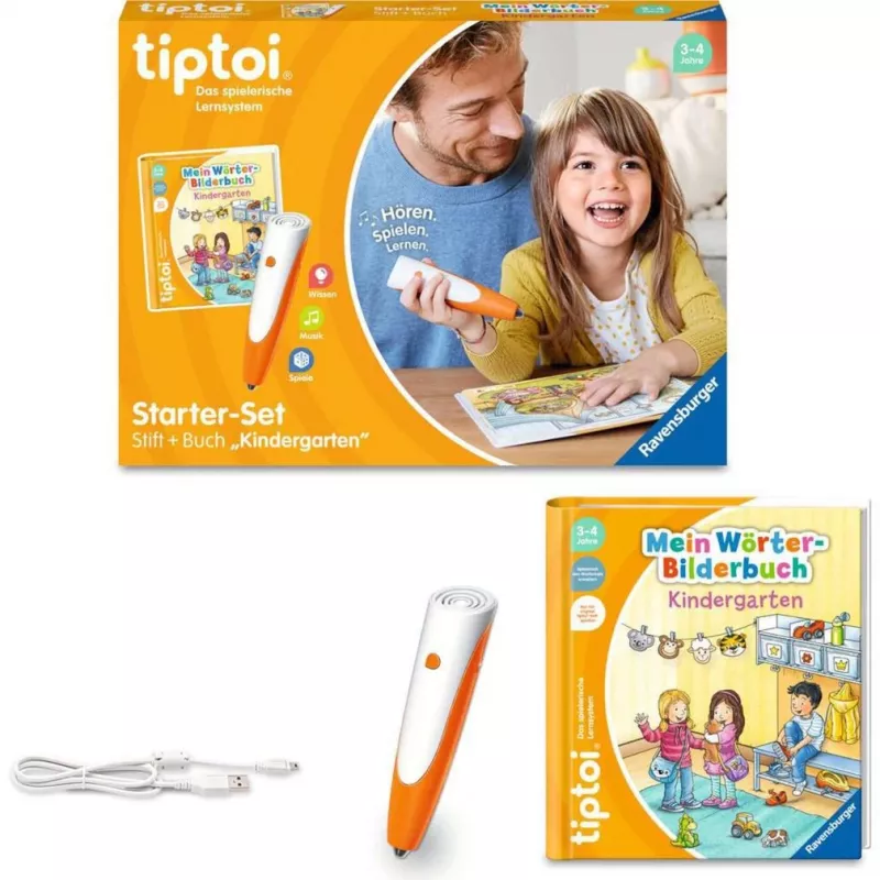 tiptoi Starter-Set: Mein Wörterbilderbuch Kindergarten, libro educativo lápiz y libro de imágenes