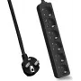 Regleta de enchufes helos CLASSIC 6 tomas negra 3.0 m cable
