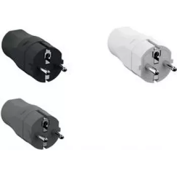 Bachmann - conector de alimentación - CEE 7/7 (M) 16 A - negro, RAL 9005 (960.101)