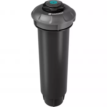 Sistema de riego aspersor emergente MD80 negro gris alcance 3,5 a 5 metros