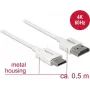 Cable HDMI DeLOCK 85141 0,5 m HDMI Type-A Type-C blanco