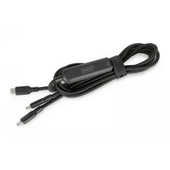 Cable de carga DIGITUS USB-C 2en1 140W, USB-C a 2×USB-C, 1,8 m, USB 2.0, negro