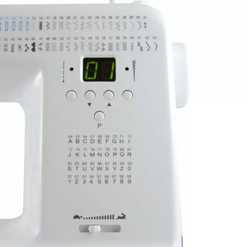 Máquina de coser doméstica mecánica lucznik Malwina 2070 — 63 tipos de puntada, 7 mm de ancho de puntada, 99 programas, ojal automático, brazo libre