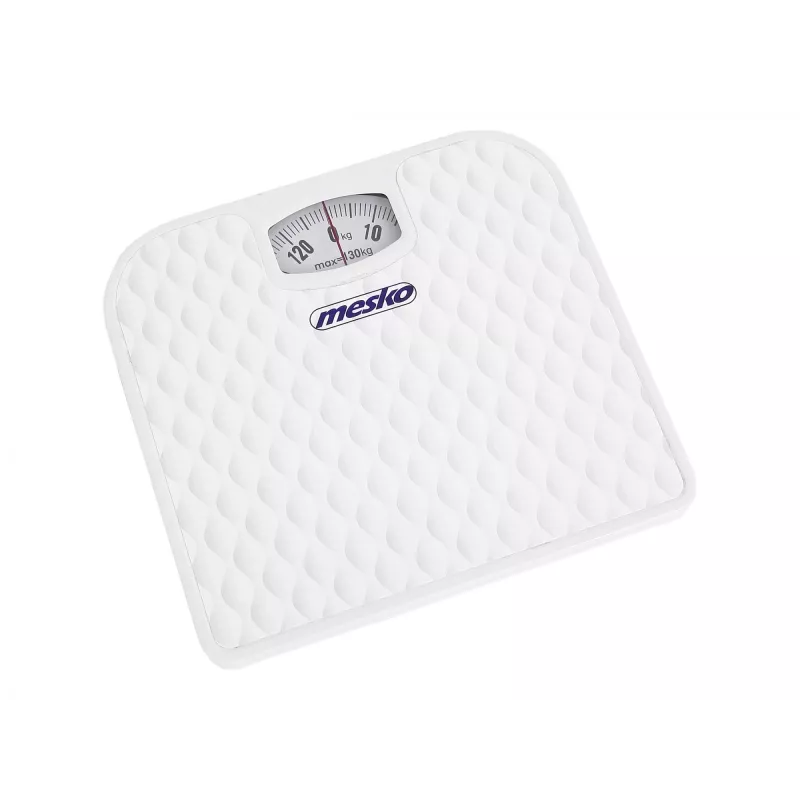 Báscula mecánica Mesko MS 8160 – capacidad máxima 130 kg, precisión 1000 g, blanca