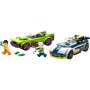 LEGO City Set de juego 60415 Persecución de coche de policía y muscle car — 213 piezas, 2 minifiguras, edad 6+