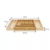 Organizador de cajón de cubiertos GreenBlue GB379, bandeja de bambú con compartimentos, acabado natural