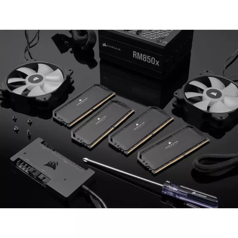 DIMM 32 GB DDR5-6400 (2x 16 GB) Dual-Kit, memoria RAM negra, CMT32GX5M2B6400C32, Dominator Platinum, INTEL XMP