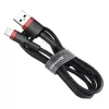 Cable USB-A a Lightning Baseus Cafule 2.4A QC 3.0, 1 m — negro/rojo