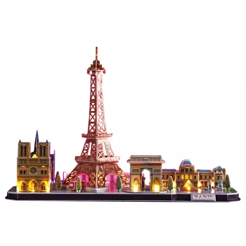 Puzle 3D CubicFun City Line Paris LED 115 uds.