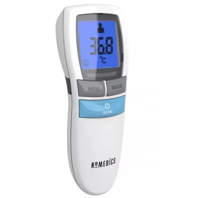Termómetro infrarrojo sin contacto HoMedics TE-200-EEU — medición rápida y sin contacto para adultos y niños