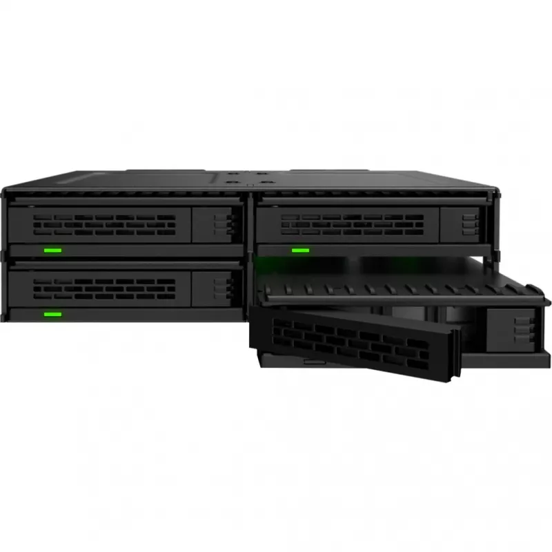ICY DOCK - MB324V4P-B - ExpressCage - marco extraíble para 4 bahías de SSD U.2/U.3 de 15 mm para bahía de 5,25 - sistema de montaje de SSD sin herramientas