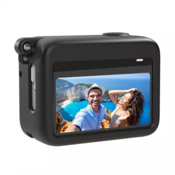 Funda de silicona para el estuche de carga de la Insta360 GO 3 de Puluz (negra) - funda protectora para el estuche de carga