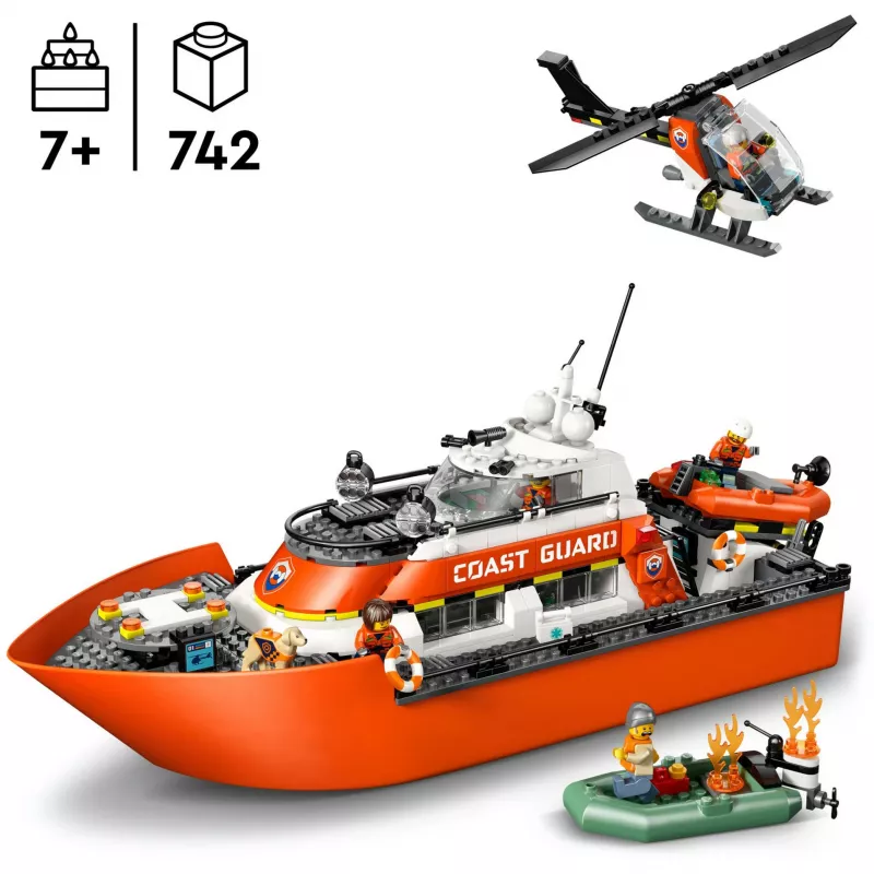 Blocks City 60504 Lancha de rescate y helicóptero de la Guardia Costera