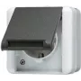 Toma de corriente CEE 7/3 Jung 820 W — carcasa de termoplástico IP44, 250 V 16 A, negro/blanco