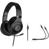 LORGAR Noah 101, Auriculares gaming con micrófono, conexión jack de 3,5 mm, longitud del cable 2 m, diseño plegable, almohadillas de piel sintética PU, tamaño: 185*195*80 mm, 0,245 kg, negro