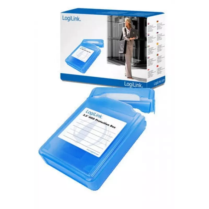 Logilink 3.5 caja de protección para disco duro para 1 HDD - caja de protección para disco duro - azul (UA0133)