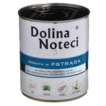 Comida húmeda para perros Dolina Noteci trucha Adult 800 g — sin cereales, 12% proteína, 6% grasa