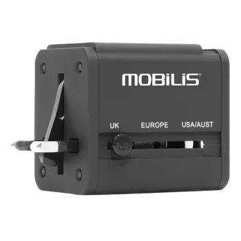 Adaptador de viaje universal 2 USB (100–240 V – 2×0,5 A)