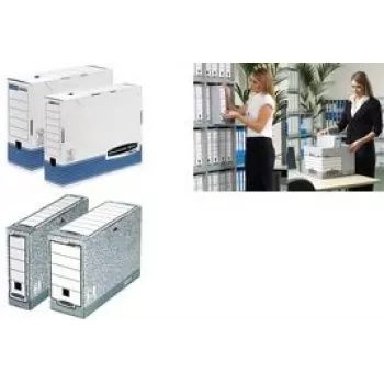 Archivador Fellowes R-Kive PRIMA, blanco-azul (B)150 mm de cartón 100 % reciclado, 100 % reciclable (0027701)