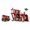 Juguete de construcción LEGO City Parque de bomberos con camión de escalera 60414 — 843 piezas, 5 minifiguras, 220×320×140 mm