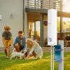 Antena exterior omnidireccional 4G LTE QOLTEC 57044, 5 dBi, 600–2700 MHz, 50 W, 50 Ω, carcasa de cobre blanca