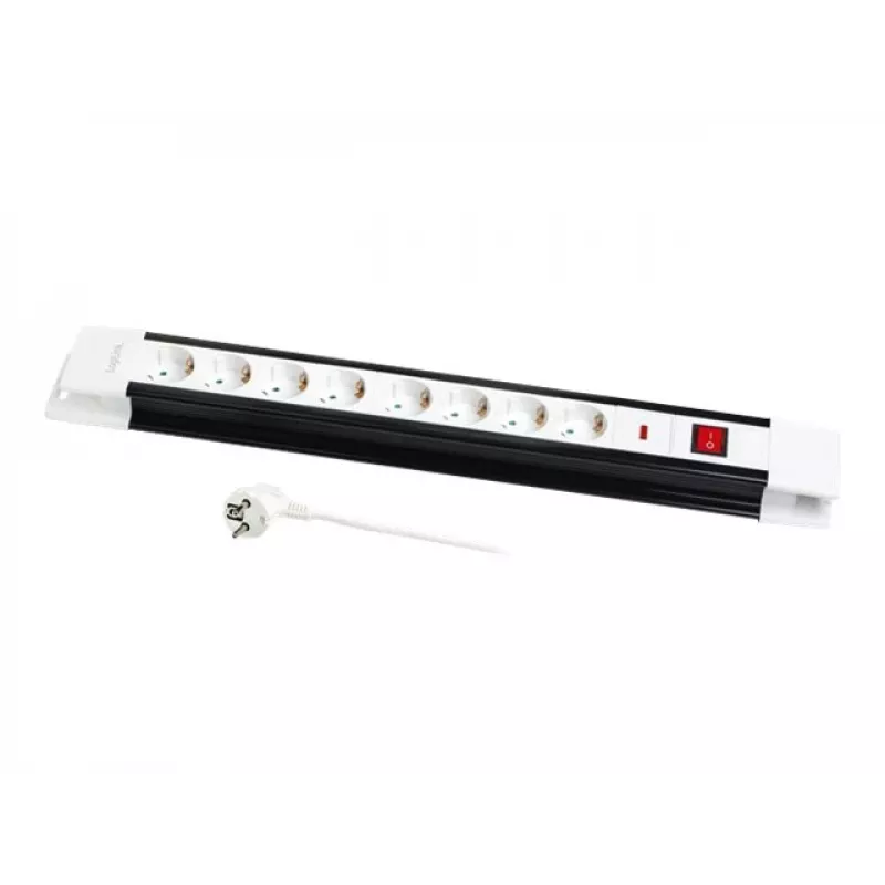 Alargador de corriente LogiLink LPS207 3 m 8 tomas de CA negro blanco