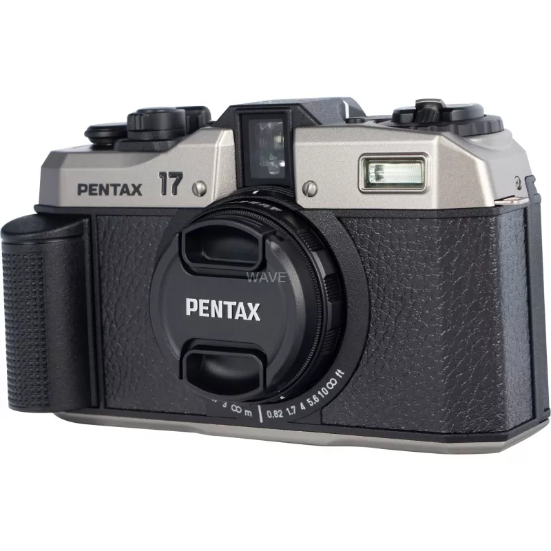 Pentax 17 cámara de película, negro/plateado